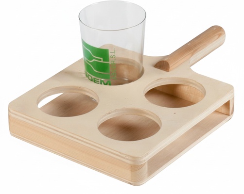 Raqueta de Madera Escanciar 4 Vasos Coem